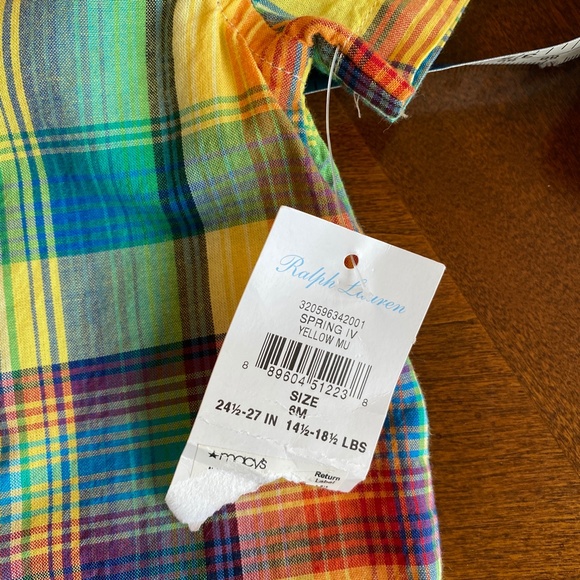 Ralph Lauren plaid short-all 6 mos. NWT - Picture 6 of 6